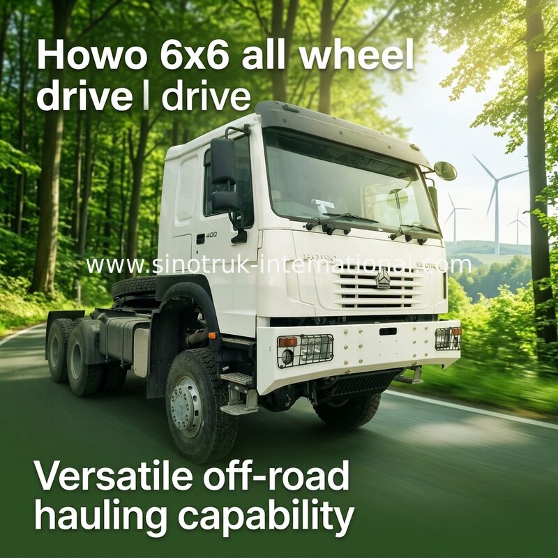 Sinotruk Howo Tractor Truck Rhd All Wheel Drive 6 × 6 Weichai 400 pk Wit