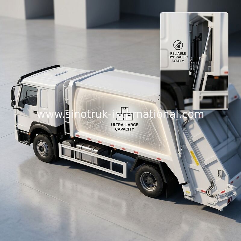 SINOTRUK 300 pk 4×2 gecomprimeerde vuilniswagen met 30 ton rollende kracht voor efficiënt afvalbeheer