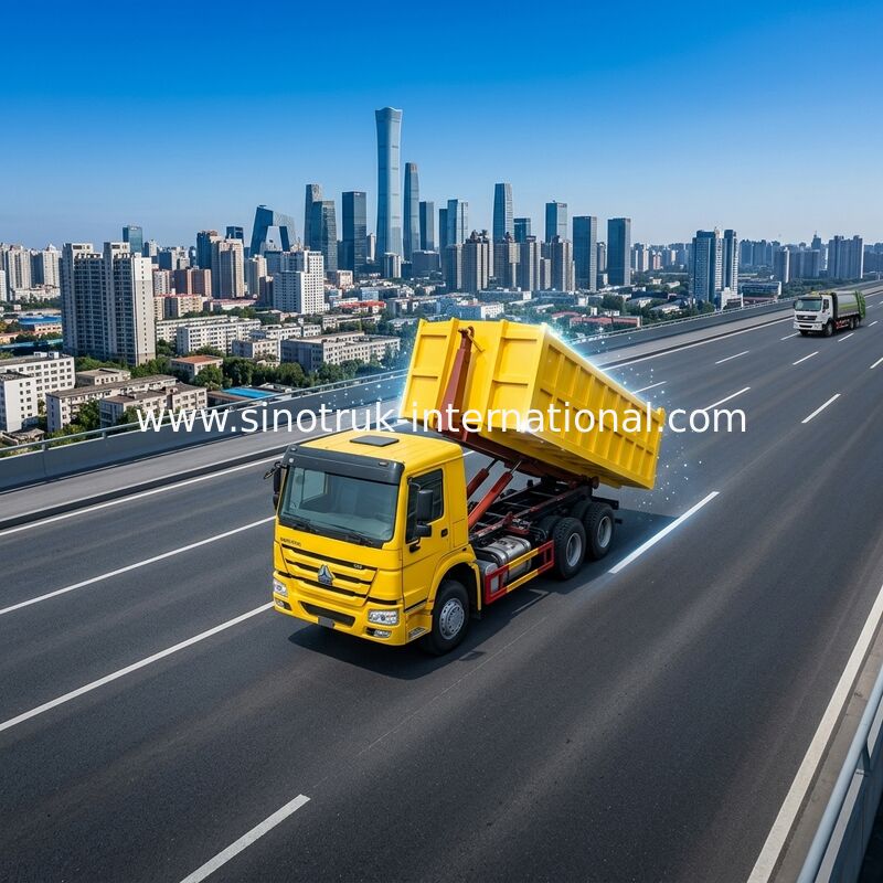 De hydraulische van de het Huisvuilinzameling van het Controlesysteem Geautomatiseerde Vrachtwagen 6X4 LHD Euro2