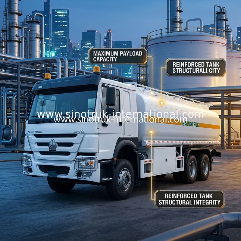 Sinotruk Howo 20CBM brandstoftankwagen 10 wielen 340 pk 6 × 4 meerdere compartimenten