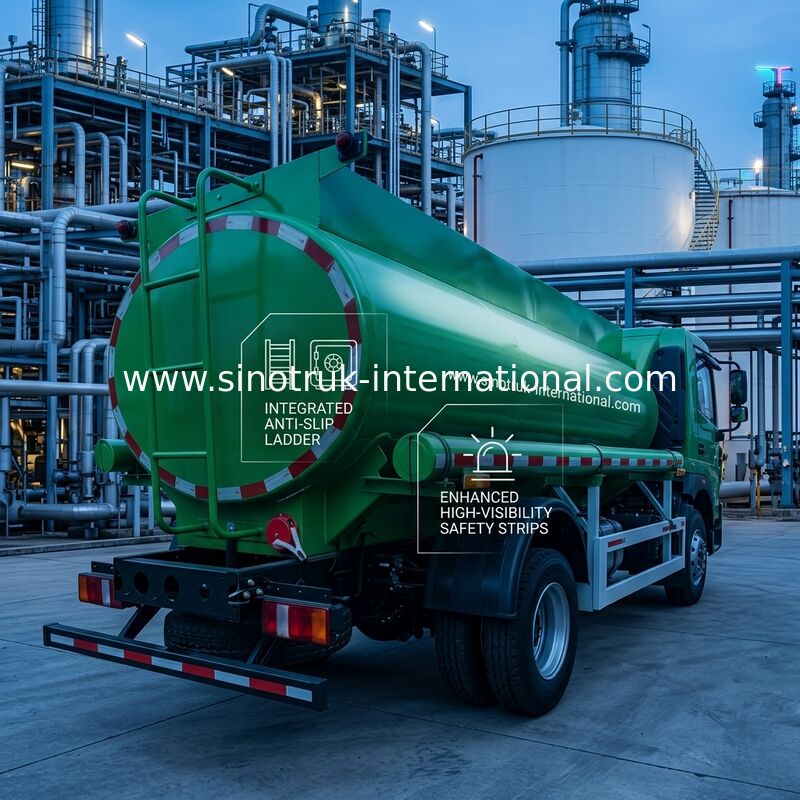 Sinotruk HOWO 8 CBM-olietankwagen met capaciteit, 4x2 aandrijftype en Euro III-emissienorm