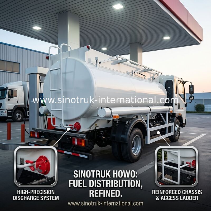 SINOTRUK HOWO 4X2 6 wielen Olie Tank Truck 5-6CBM