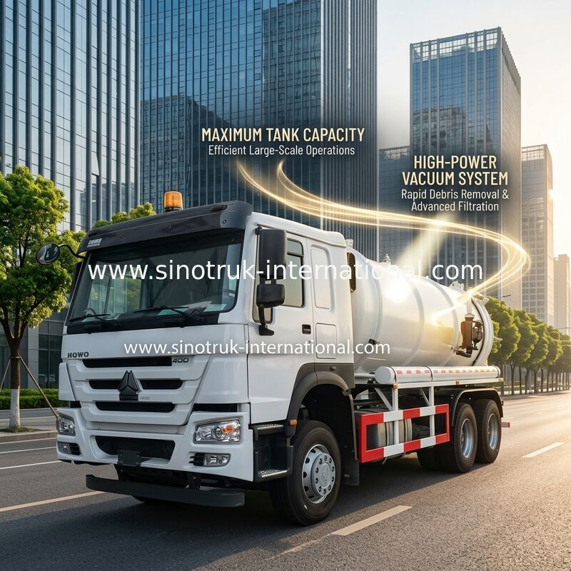 Van de de Zuigingsvrachtwagen van de vacuümpompriolering de Sceptische put Schoonmakende Vrachtwagen 18CBM LHD 336HP
