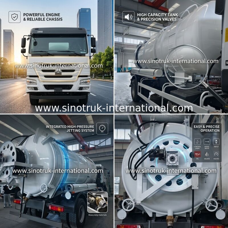 De Sceptische put die van de de Zuigingsvrachtwagen van de vacuümpompriolering 16CBM LHD 290HP schoonmaakt
