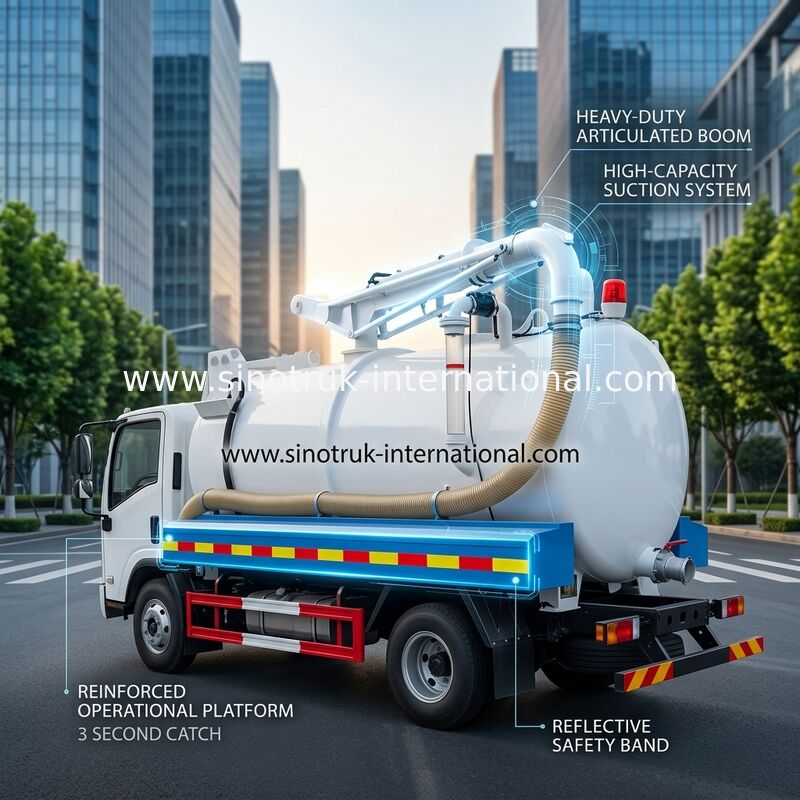 De Vrachtwagen van de de Rioleringszuiging van SINOTRUK HOWO voor Hygiëneonderneming 5-6CBM LHD 4X2 Euro2