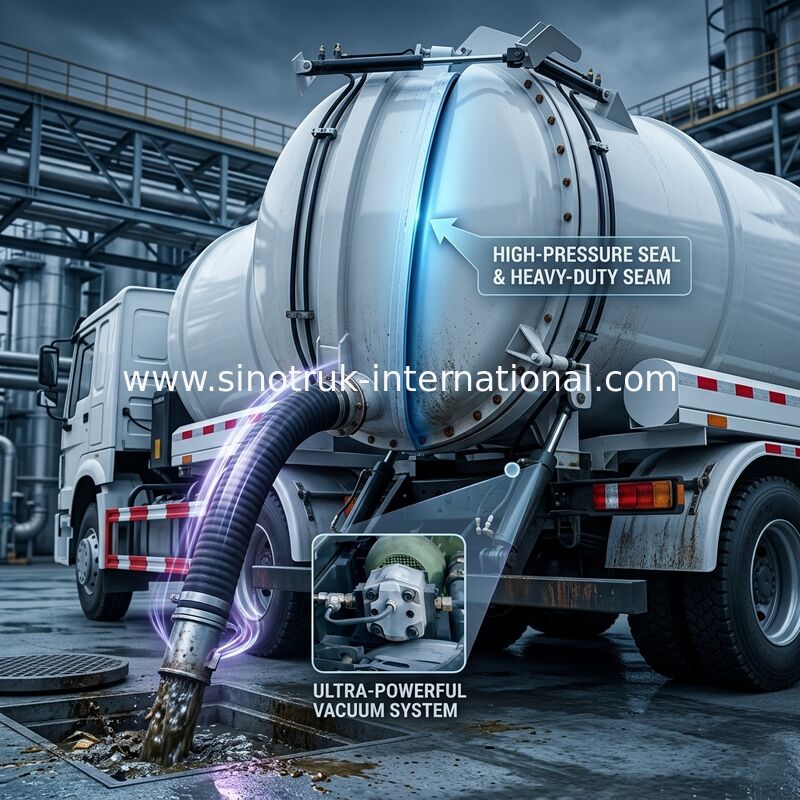 het Riool Vacuümvrachtwagen van 19CBM LHD 336HP 6×4 voor Zuiging van het de Tanksediment van de Olie de Chemische Riolering