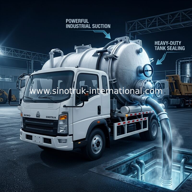 4*2 Aandrijving HOWO Rioolzuigwagen: 6m³ Tank, 160PK, 8.00R20 Banden, Lichtgewicht Rioolwagen, Efficiënt Sanitatievoertuig