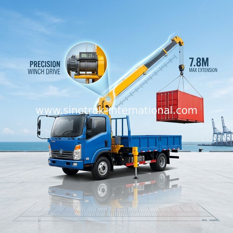 4X2 Euro2-de Vrachtwagen zette Hydraulische Kraan 3.2 Ton van XCMG voor Gemeentelijke Bouwtechniek op