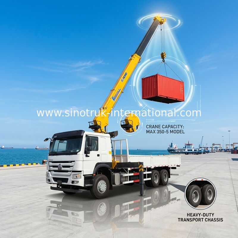 HOWO Truck gemonteerde kranen apparatuur 12 ton XCMG Voor het tillen 6X4 LHD 400HP