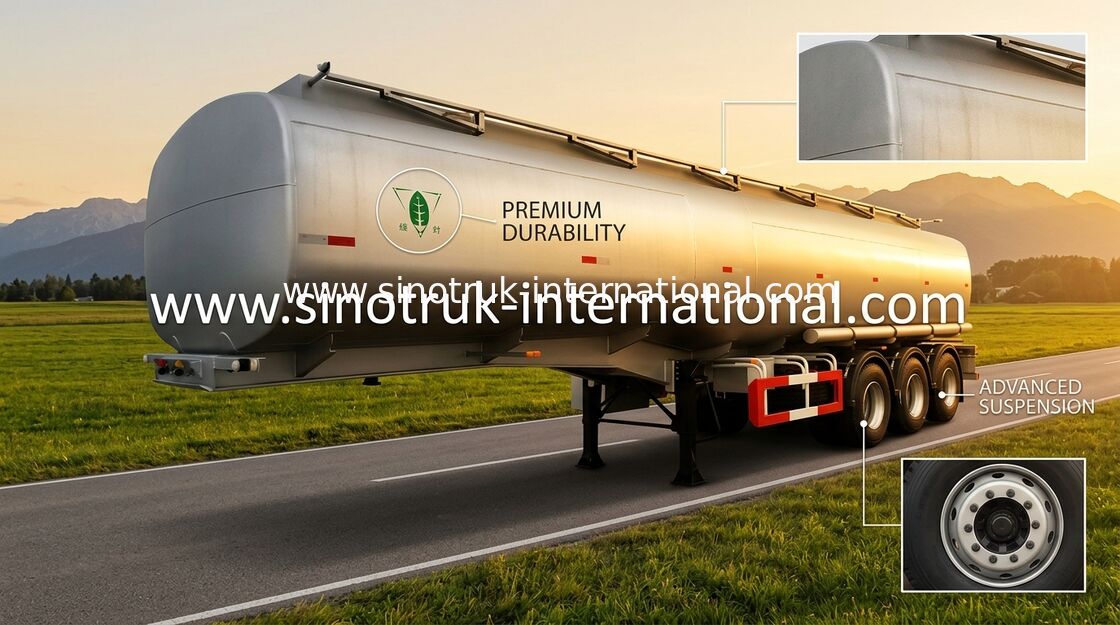 SINOTRUK Mn-Staal 60 Cfm-Semi Flatbed Aanhangwagens van de Olietank voor Stookolievervoer