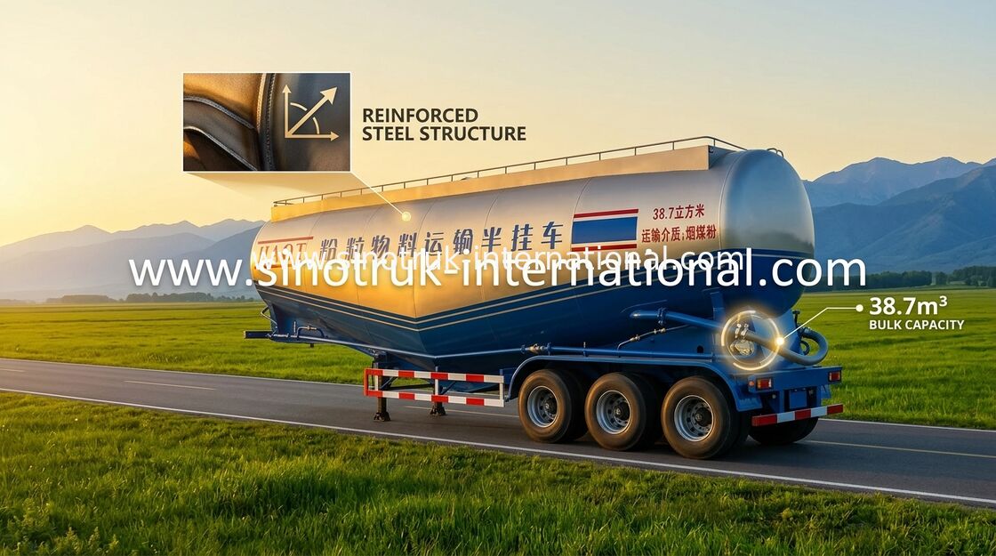 50-80 Vrachtwagen van de de Capaciteits de Semi Aanhangwagen van de tonlading voor Cementinstallatie/Grote Bouwwerven