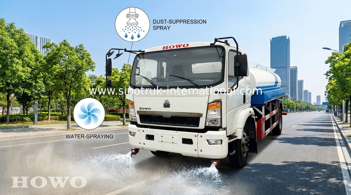 Bestrooiend Vrachtwagen 5 - van de Lichte de Chassis de Plichtsvrachtwagen van 8CBM SINOTRUK HOWO voor Weg het Spoelen