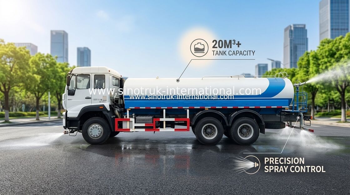 5000 de Tankwagensinotruk 11.00R20 Radiale Band 9920 × 2496 × van het Gallonwater 3550 Mm