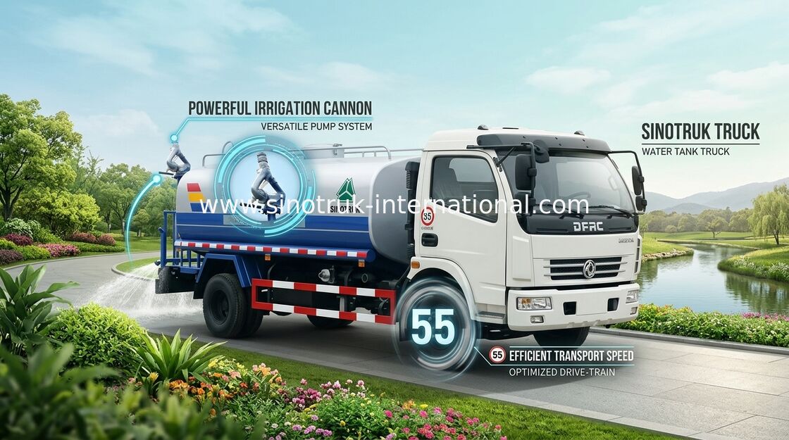 8.2 van de Tankerton Vrachtwagens van het Aandrijfas Drinkbare Water 5CBM voor Landschapstechniek