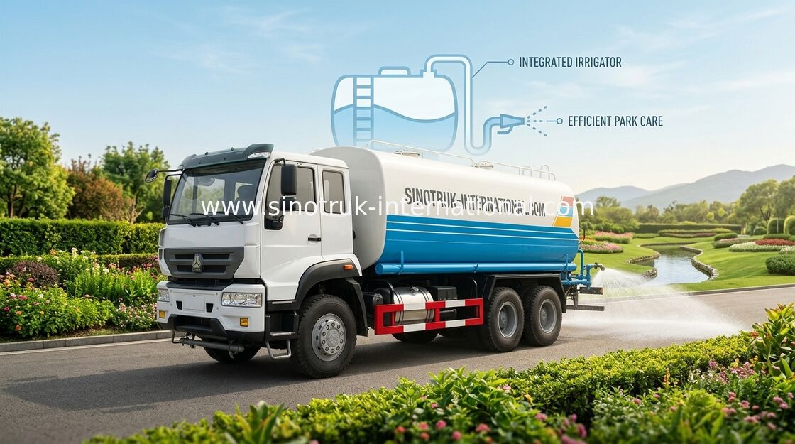 De Sproeiervrachtwagen van het hoge Prestaties20cbm Water met Interne Anticorrosieve Behandeling