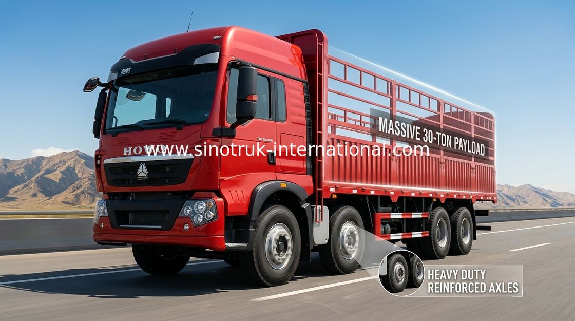 Pakhuistype de Vrachtwagen SINOTRUK HOWO 8X4 LHD Euro2 336HP van de Ladingsstaak