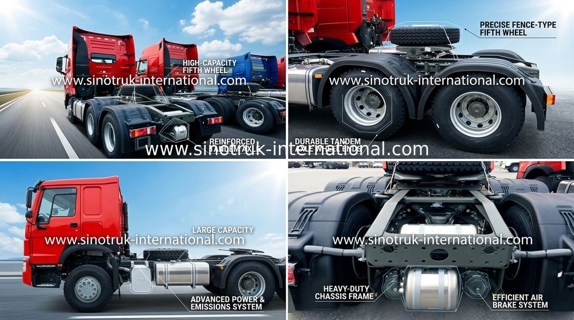 Van de de Aanhangwagenvrachtwagen LHD 6x4 371HP van de slepentractor Vrachtwagen van de het Dakcabine SINOTRUK HOWO de Vlakke