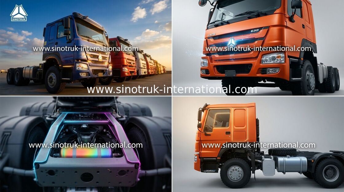 HOWO die Hoofdtractorvrachtwagen LHD 6x4 371HP trekken kiest de Luchtopschorting uit van de Ligplaatscabine