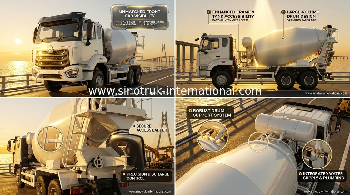Sinotruk Howo N7 Betonmengtruck 6-10CBM 6 X 4 Euro 2 Menginstallatie