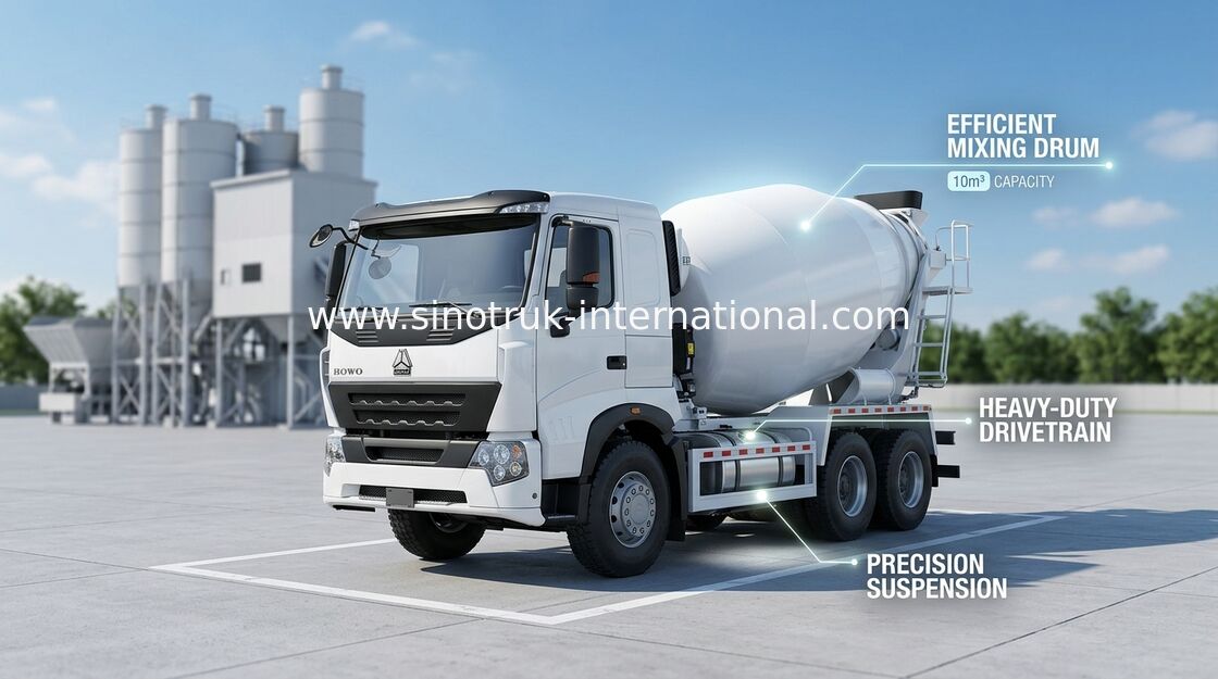de Concrete Mixervrachtwagen van 336HP 6X4 LHD A7 9CBM, Slijtvaste de Vrachtwagenmixer van het Tankcement