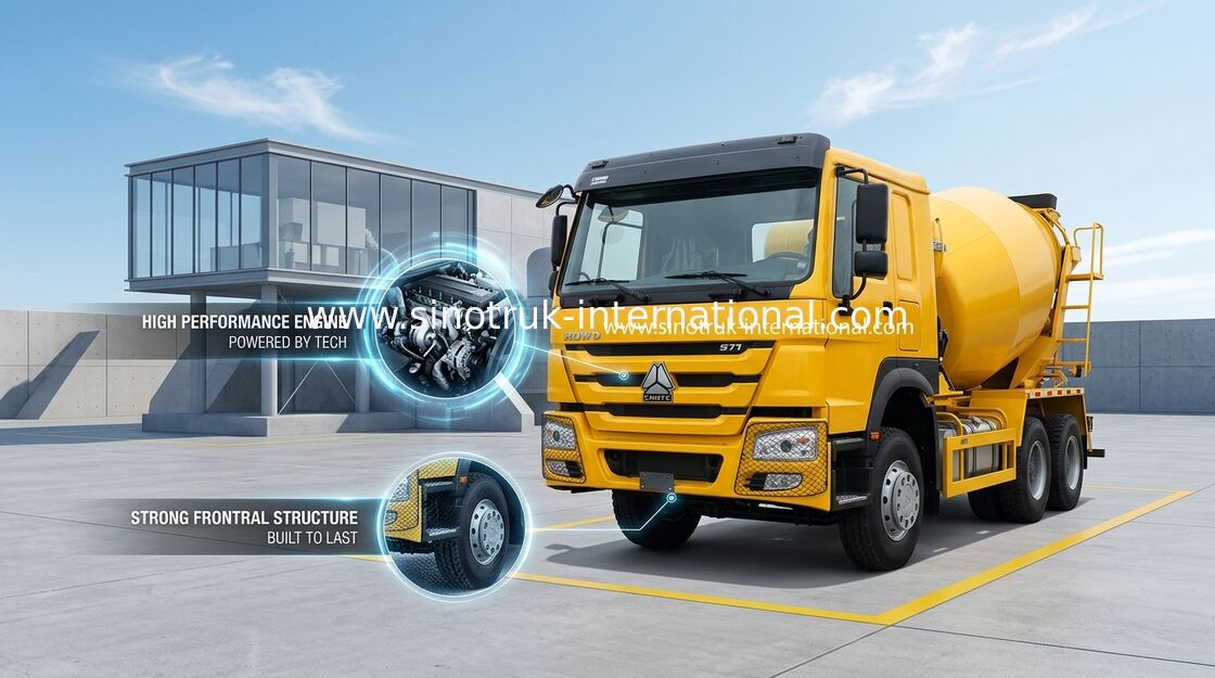 Aandrijvingstype SINOTRUK HOWO van 6x4 LHD Concrete Mixervrachtwagen 371HP
