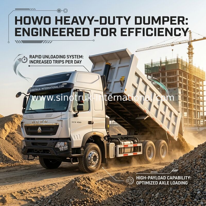 Inotruk Nieuwe Howo Tipper Dump Truck Chassis Weichai Motor 8 × 4 LHD 430 pk