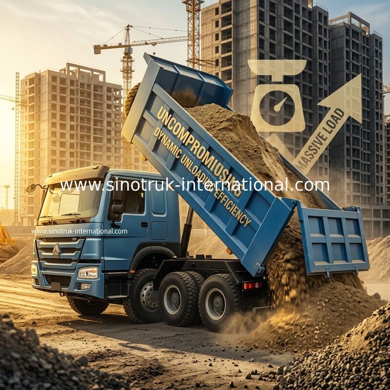Boeiende blauwe HOWO 8×4 380HP 26.91CBM dumptruck waar de kracht de precisie in elke lading ontmoet!