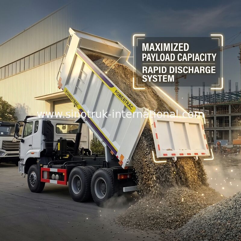 Sinotruk Howo / Hohan 6×4 Tipper Dump Truck 10 Wielen Rechthoekig Cargo Body 20CBM Witte Kleur