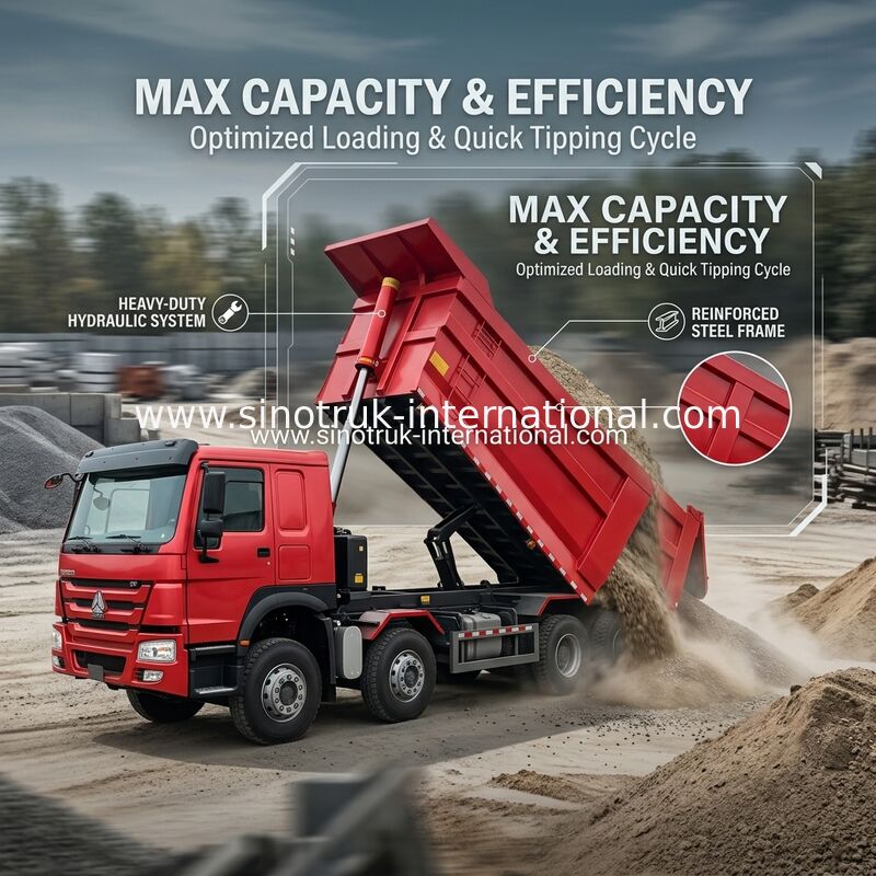 Verwijderende dumper SINOTRUK HOWO A7 8X4 voor de bouw ZZ3317V3567B1