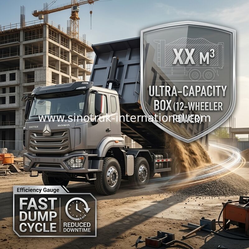 5300*2300*1500mm Cargo Box Heavy Duty Dump Truck voor glad vrachtvervoer RHD / LHD Rijtype