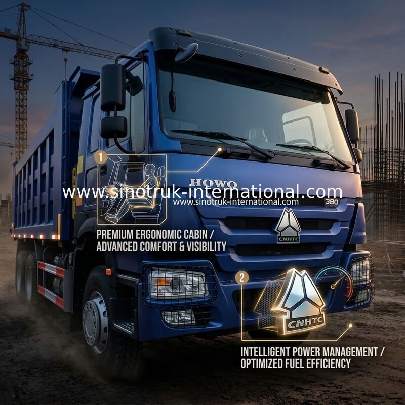 8X4 Blue Tipper Dump Truck 380 pk 12 wielen Wit H77L ZZ3317V3567B1 U-type