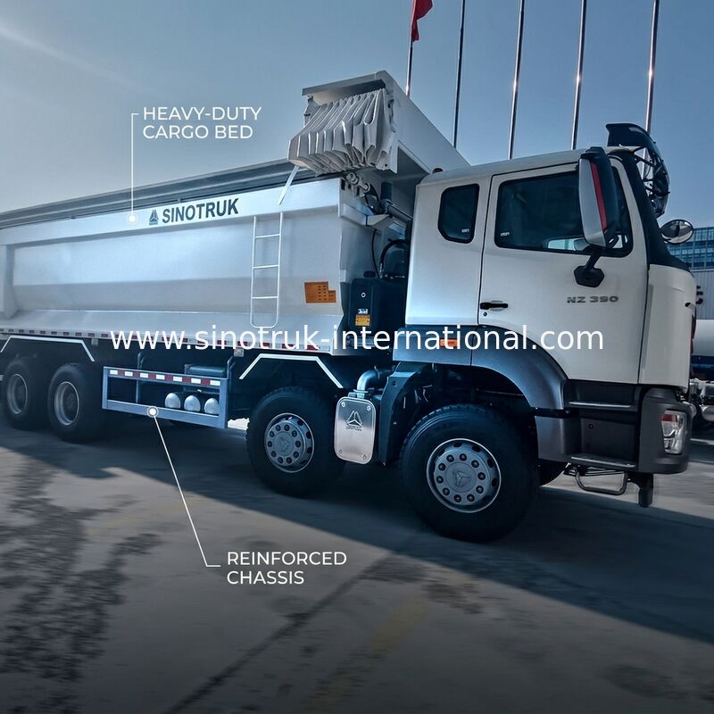 Sinotruk HOHAN Nieuwe HOWO 8X4 Dump Truck 380 pk 12 wielen Wit H77L ZZ3317V386JB1R U type