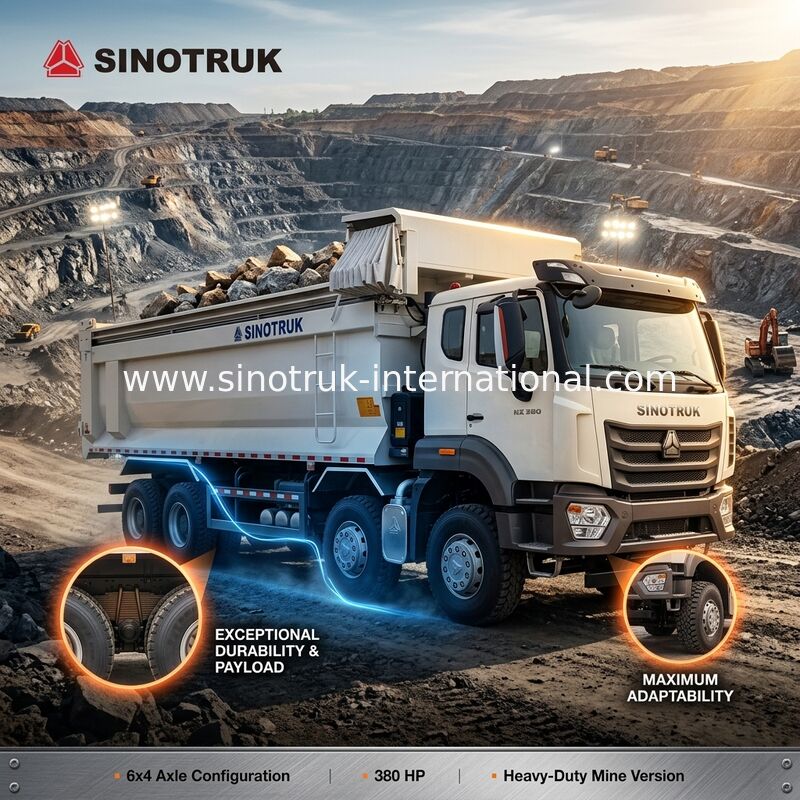 Sinotruk Hohan Nieuwe HOWO Tipper Dump Truck N7 6 × 4 10 Wielen 380 pk RHD U Type Automatische Tarpaulin