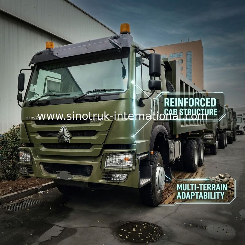 SINOTRUK HOWO 400 pk Green Tipper Dump Truck RHD 6×4 12 wielen Hoog paardenvermogen