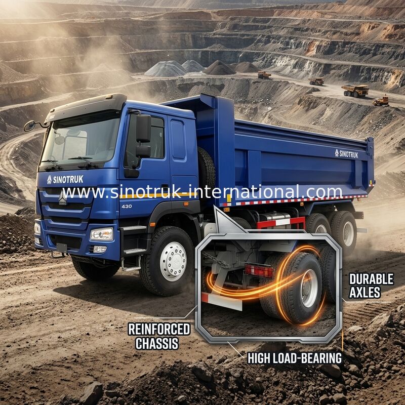 RHD 8×4 12 wielen ZZ3317V3847B1R Hoog paardenvermogen Lage brandstofverbruik380HP Blauwe HOWO Tipper Truck