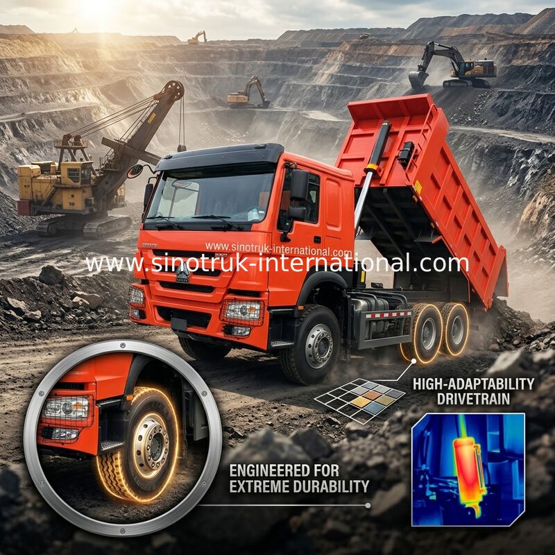 Sinotruk Howo Tipper Dump Truck Weichai 380HP 10 Wielen 6 × 4 Lhd 20CBM