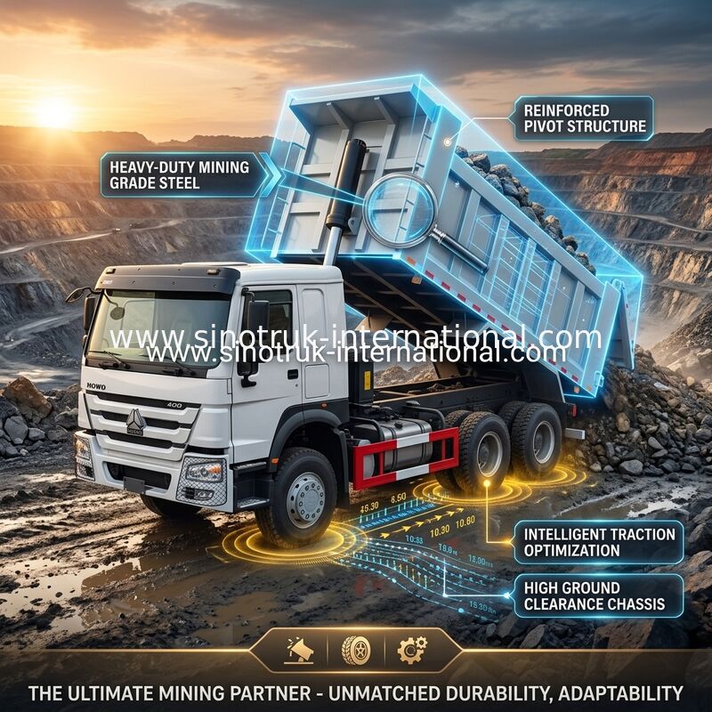 ZZ3257V3847B1 Hoog pk HOWO Tipper Truck 6×4 10 wielen 400 pk Lage brandstofverbruik