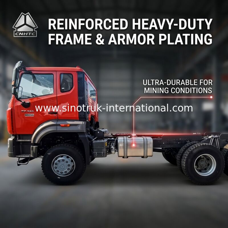 Sinotruk New Howo Tipper Dump Truck Chassis Weichai Motor 6 × 4 LHD Oranje Kleur