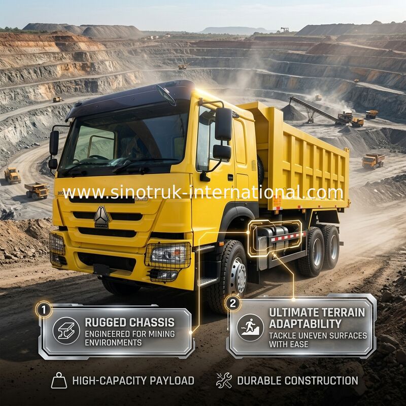 Sinotruk Howo Tipper Dump Truck Weichai 380HP 10 Wielen 6 × 4 Rhd 20CBM