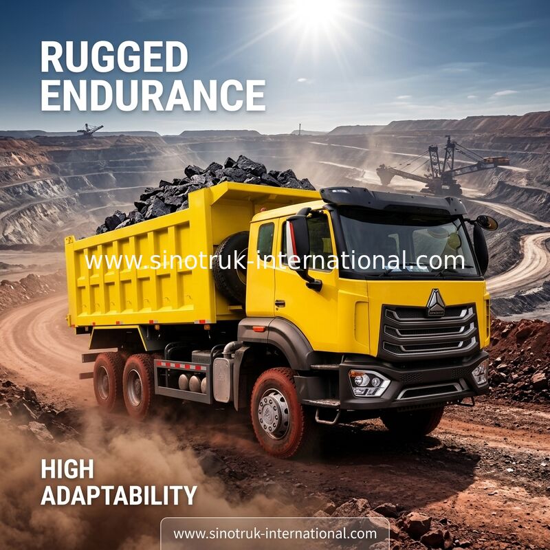 Sinotruk Tipper Dump Truck NX 6 × 4 10 Wielen Weichai 380 pk Big Tray