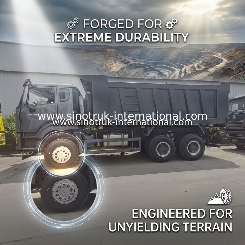De zwarte Nieuwe Howo E7 Cabine van SINOTRUK HOWO Tipper Dump Truck LHD 6X4 371HP