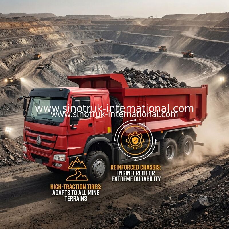Sinotruk Howo Tipper Dump Truck 380HP 6 × 4 20CBM U Type Box 10 Wielen