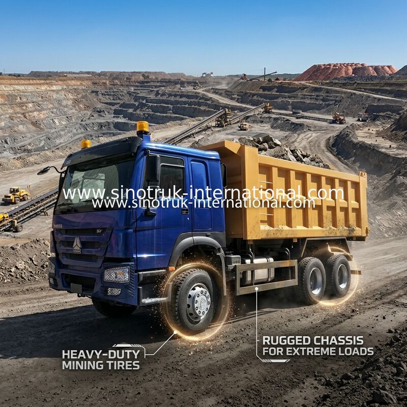 Blauwe Gele van de de KIPPERSstortplaats van SINOTRUK HOWO 400HP 6x4 de VRACHTWAGENlhd Euro II