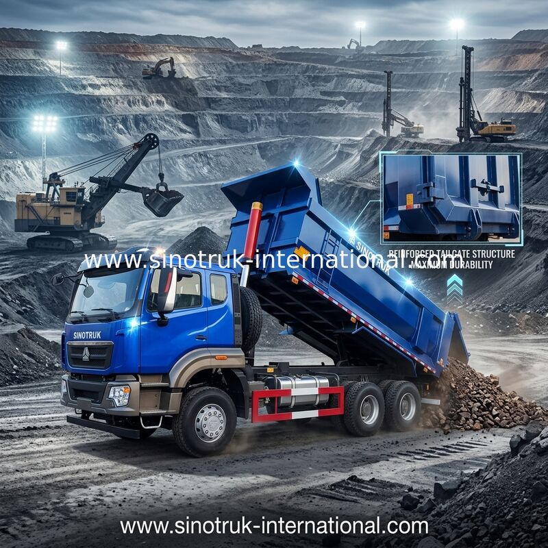 SINOTRUK HOWO Tipper Dump Truck 6 × 4 10 Wielen RHD 380 pk U Type 1 waarschuwingslicht