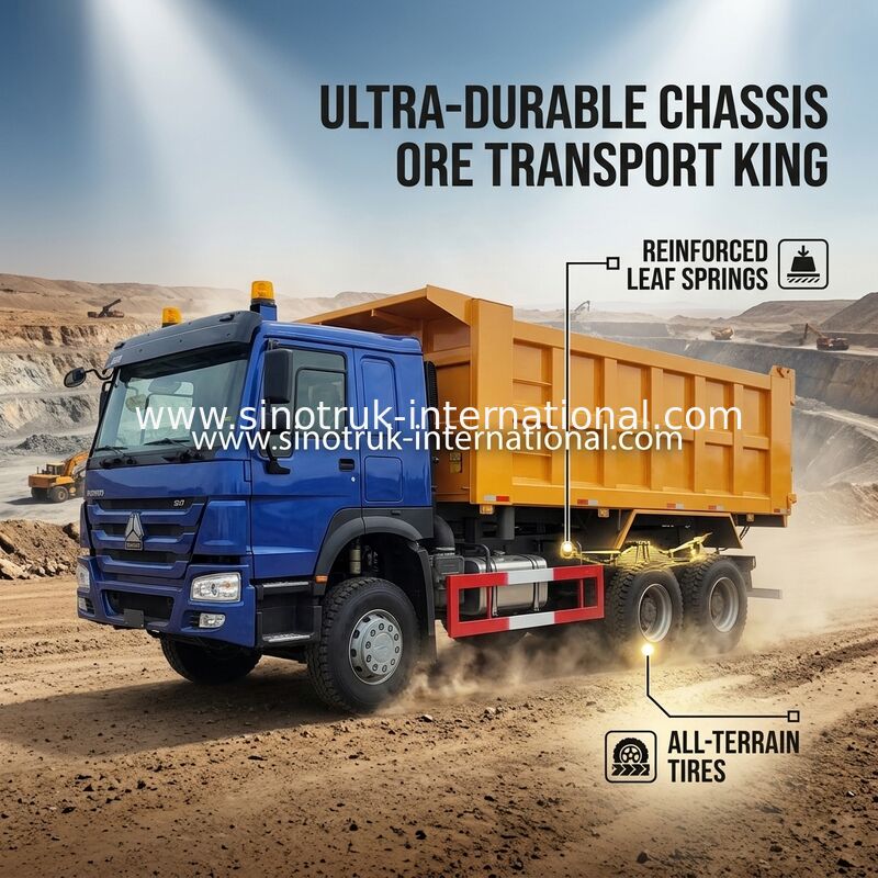 Hoge Paardekracht400hp HOWO Tipper Dump Truck LHD 6×4 10 Wielen