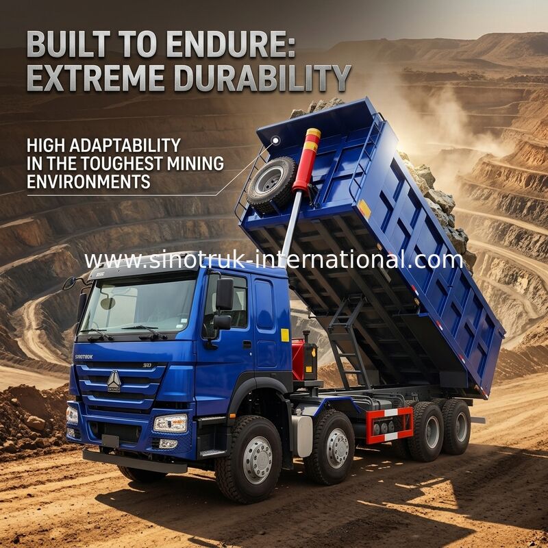 400HP lage Brandstofverbruikhowo Blauwe Tipper Dump Truck RHD 6×4 12wheels Hoge Paardekracht