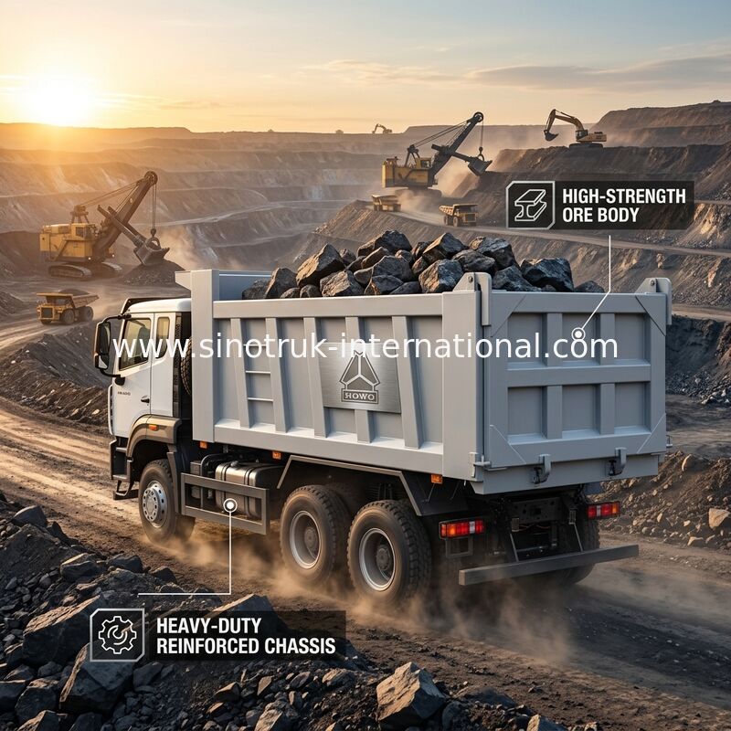 Hoge Paardekracht400hp HOWO Witte Tipper Dump Truck LHD 6×4 10 Wielen