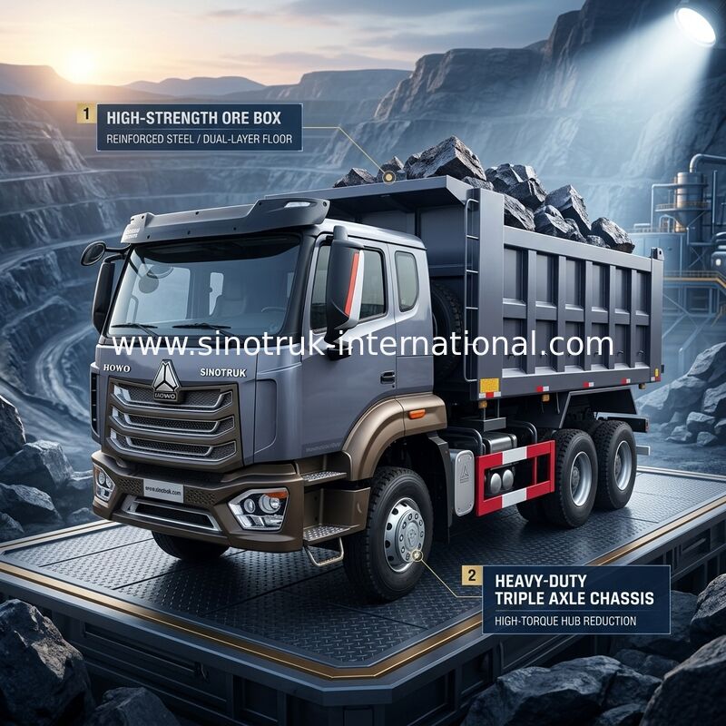Sinotruk New Howo Tipper Dump Truck 6 × 4 10 Wielen 380 pk Voor de export
