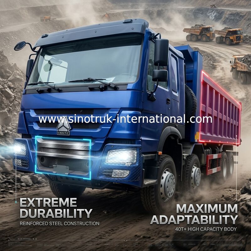 SINOTRUK DE BLAUWE VRACHTWAGEN VAN DE DE KIPPERSstortplaats VAN HOWO 400HP 8×4 LHD