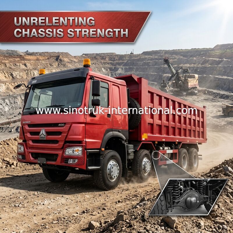 SINOTRUK DE RODE VRACHTWAGEN VAN DE DE KIPPERSstortplaats VAN HOWO 400HP 8×4 LHD